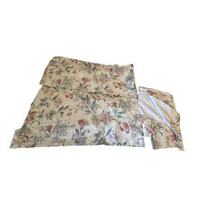 3 VTG Floral Damask Window Valances Set Of 2 - 128"x13" & 78"x13" - Pastel Tones